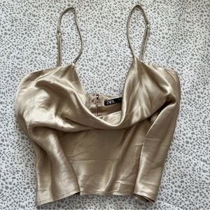 Zara Satin Cowl Neck Cami
